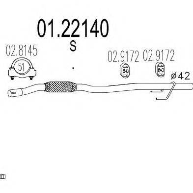 MTS 0122140 Труба вихлопного газу