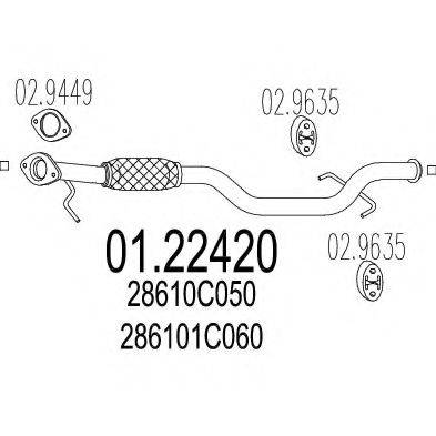 MTS 0122420 Труба вихлопного газу