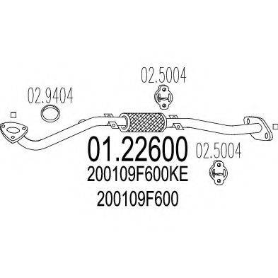 MTS 0122600 Труба вихлопного газу