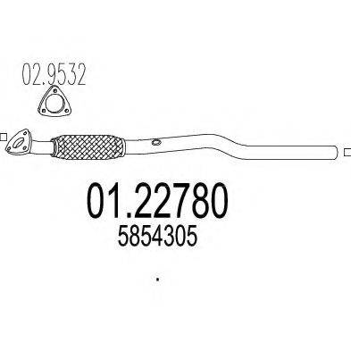 MTS 0122780 Труба вихлопного газу