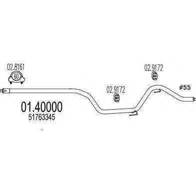 MTS 0140000 Труба вихлопного газу