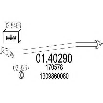 MTS 0140290 Труба вихлопного газу