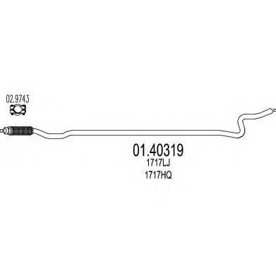 MTS 0140319 Труба вихлопного газу