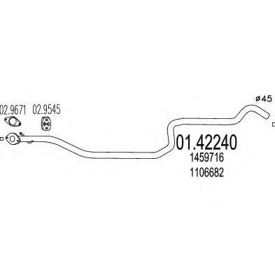 MTS 0142240 Труба вихлопного газу