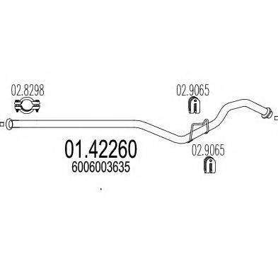 MTS 0142260 Труба вихлопного газу