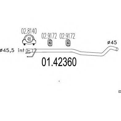 MTS 0142360 Труба вихлопного газу