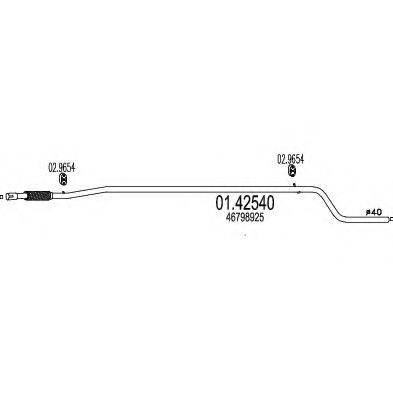 MTS 0142540 Труба вихлопного газу