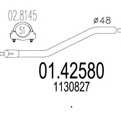 MTS 0142580 Труба вихлопного газу