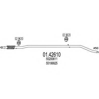 MTS 0142610 Труба вихлопного газу