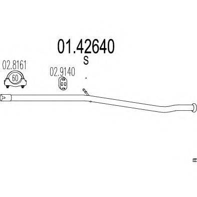 MTS 0142640 Труба вихлопного газу