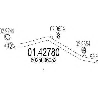 MTS 0142780 Труба вихлопного газу