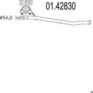 MTS 0142830 Труба вихлопного газу