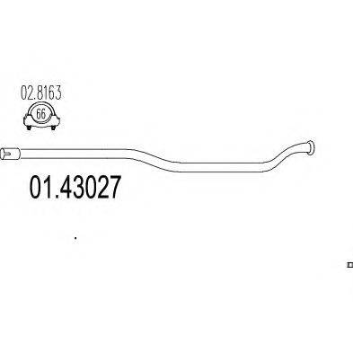 MTS 0143027 Труба вихлопного газу