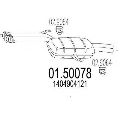 MTS 0150078 Середній глушник вихлопних газів