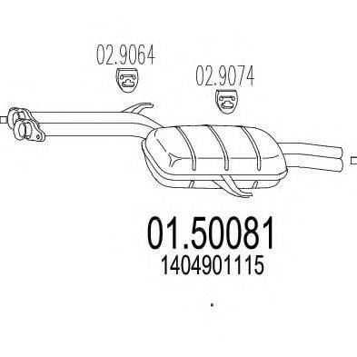 MTS 0150081 Середній глушник вихлопних газів