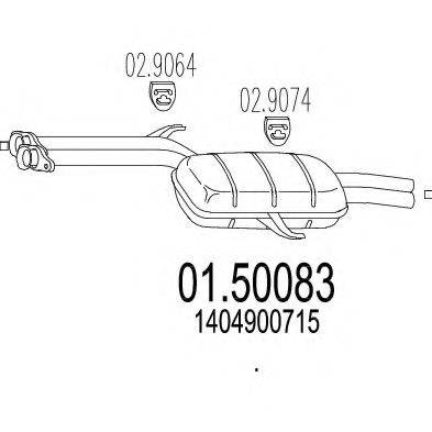 MTS 0150083 Середній глушник вихлопних газів