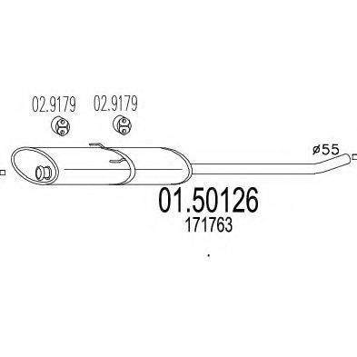 MTS 0150126 Середній глушник вихлопних газів