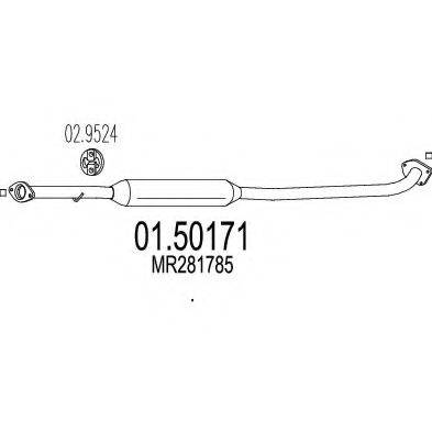 MTS 0150171 Середній глушник вихлопних газів