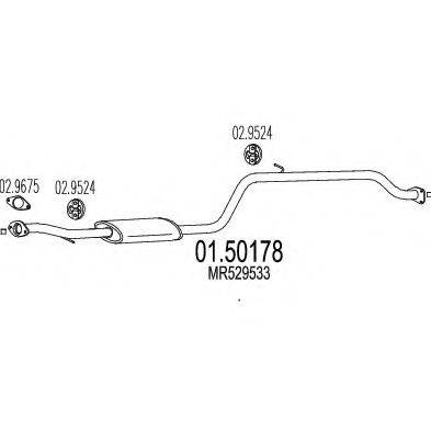 MTS 0150178 Середній глушник вихлопних газів