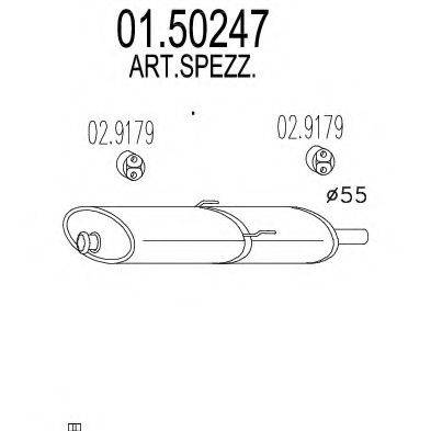 MTS 0150247 Середній глушник вихлопних газів