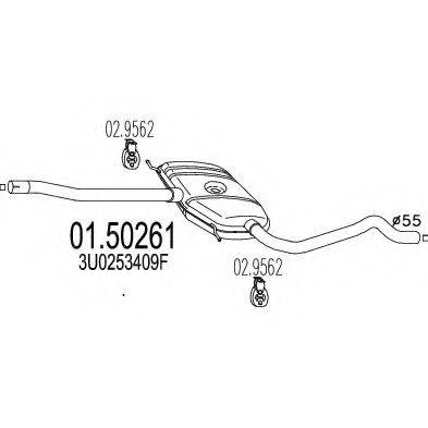 MTS 0150261 Середній глушник вихлопних газів