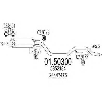 MTS 0150300 Середній глушник вихлопних газів