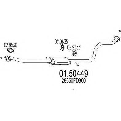 MTS 0150449 Середній глушник вихлопних газів