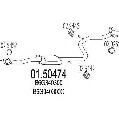 MTS 0150474 Середній глушник вихлопних газів