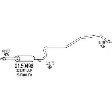 MTS 0150496 Середній глушник вихлопних газів