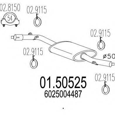 MTS 0150525 Середній глушник вихлопних газів