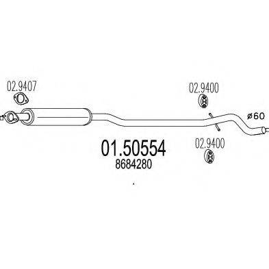 MTS 0150554 Середній глушник вихлопних газів