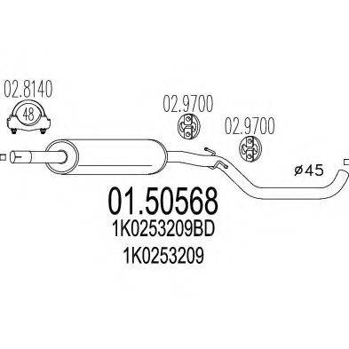 MTS 0150568 Середній глушник вихлопних газів