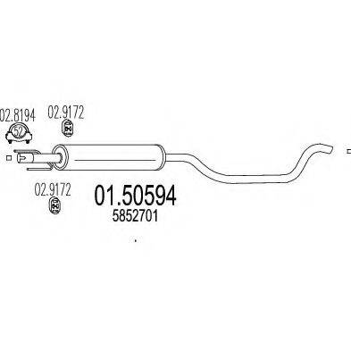 MTS 0150594 Середній глушник вихлопних газів