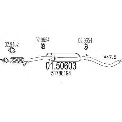 MTS 0150603 Середній глушник вихлопних газів