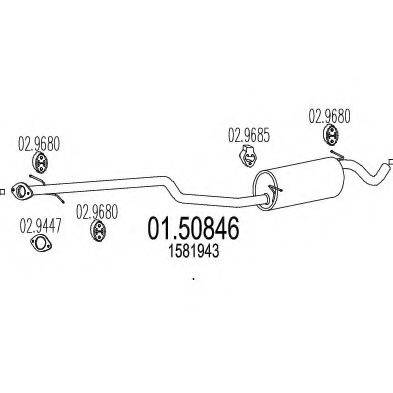 MTS 0150846 Середній глушник вихлопних газів