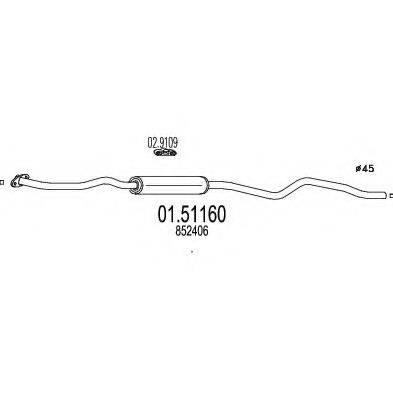 MTS 0151160 Середній глушник вихлопних газів