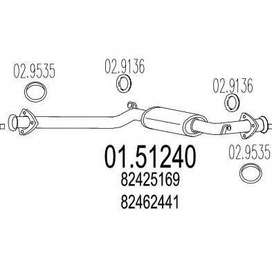 MTS 0151240 Середній глушник вихлопних газів