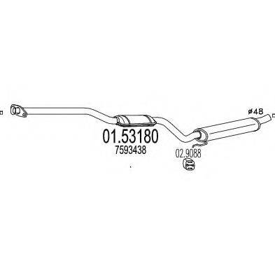 MTS 0153180 Середній глушник вихлопних газів