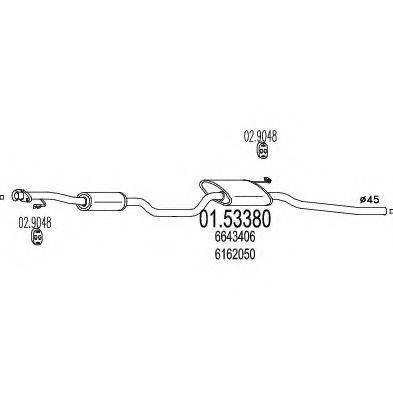 MTS 0153380 Середній глушник вихлопних газів