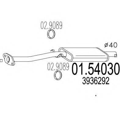 MTS 0154030 Середній глушник вихлопних газів