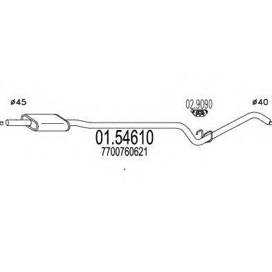 MTS 0154610 Середній глушник вихлопних газів