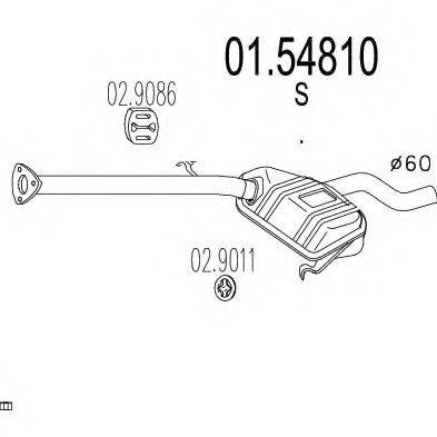 MTS 0154810 Середній глушник вихлопних газів