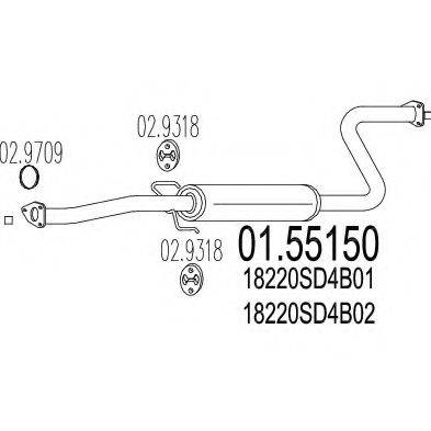 MTS 0155150 Середній глушник вихлопних газів