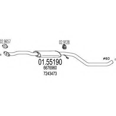 MTS 0155190 Середній глушник вихлопних газів