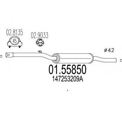 MTS 0155850 Середній глушник вихлопних газів