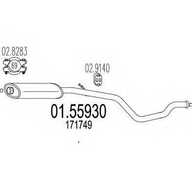 MTS 0155930 Середній глушник вихлопних газів