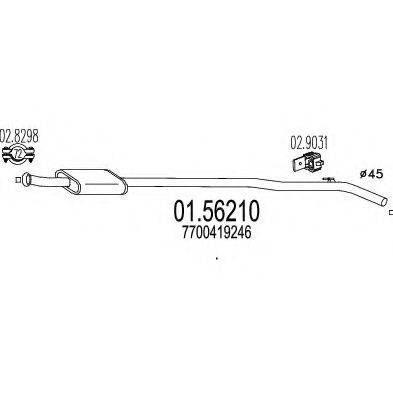 MTS 0156210 Середній глушник вихлопних газів