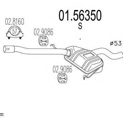 MTS 0156350 Середній глушник вихлопних газів