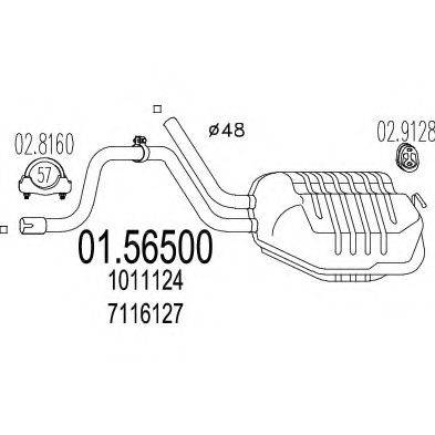 MTS 0156500 Середній глушник вихлопних газів