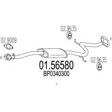 MTS 0156580 Середній глушник вихлопних газів